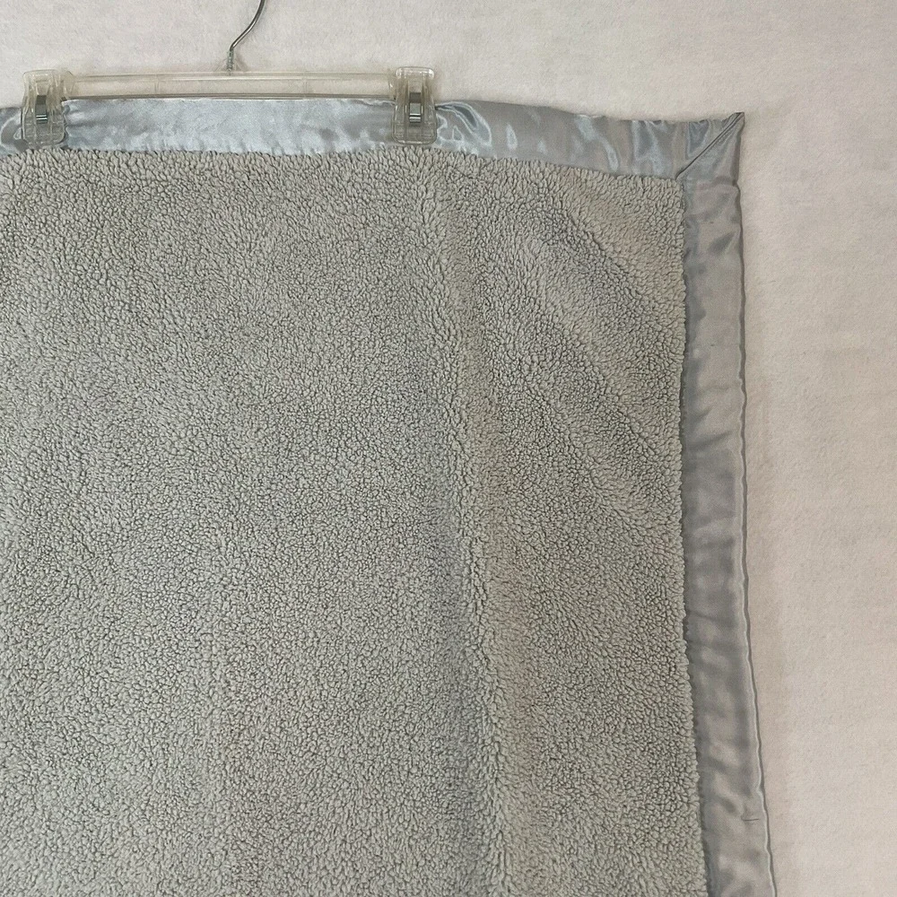 Mudpie Gray Baby Blanket Soft Plush Satin Back Receiving Security Lovey Mud Pie